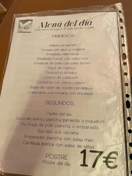 menu 2 of El Forcat