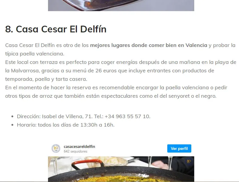 menu 0 of Casa César, El Delfín