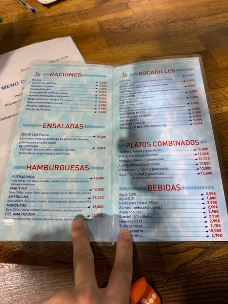menu 0 of El Marítimo