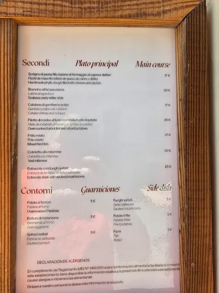 menu 2 of Augusta Valencia