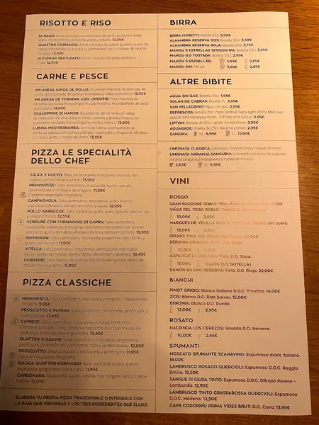 menu 0 of Ginos