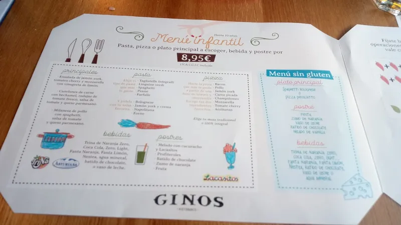 menu 2 of Ginos