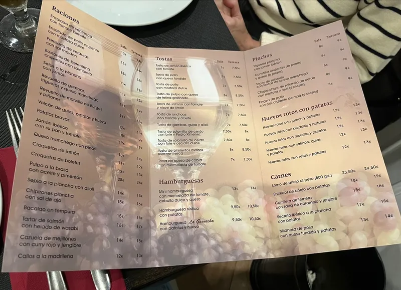 menu 1 of La Garnacha