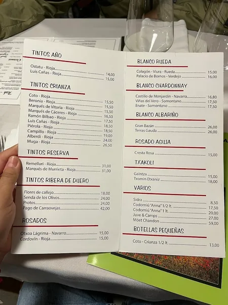 menu 1 of La Viña