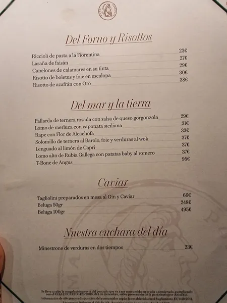 menu 2 of Numa Pompilio