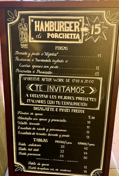 menu 2 of Salutteria Velázquez - Restaurante Italiano en Madrid