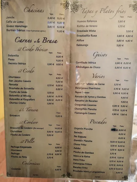 menu 0 of Brasa Casa Olga