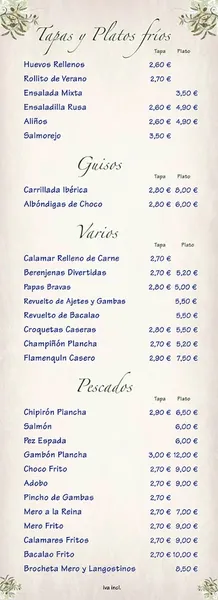 menu 2 of Brasa Casa Olga