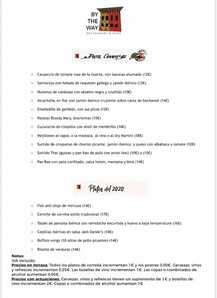 menu 0 of By the Way | Restaurante Arturo Soria