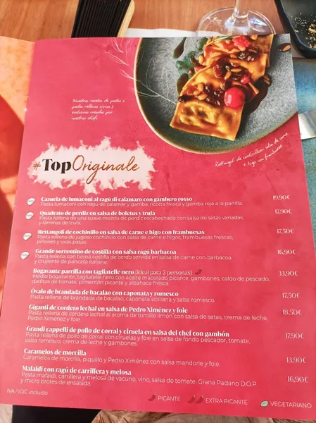 menu 0 of La Mafia se sienta a la mesa