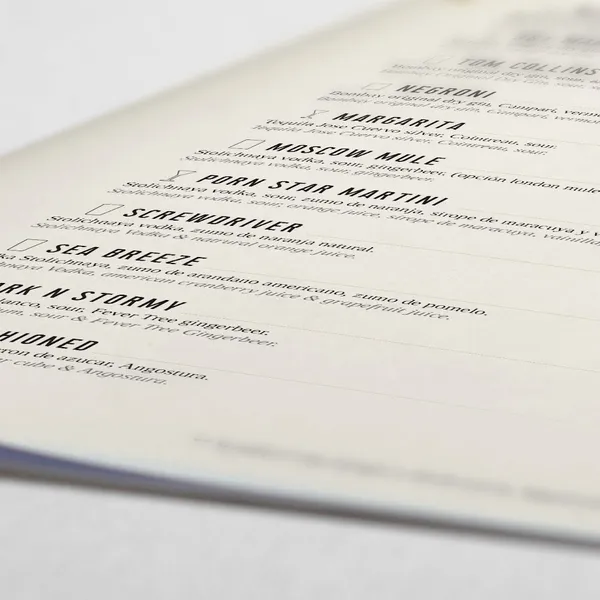 menu 1 of Xixbar Gins & Cocktails