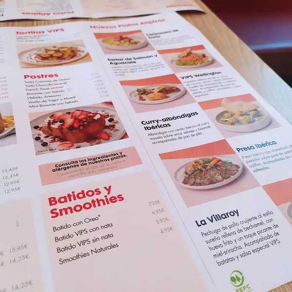 menu 1 of VIPS