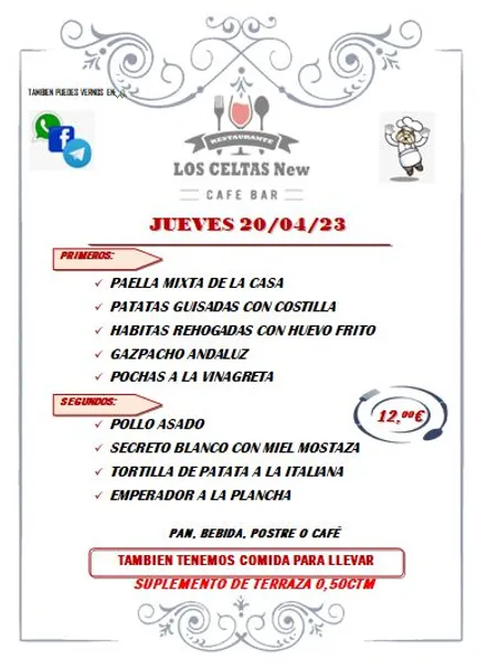 menu 0 of Los Celtas