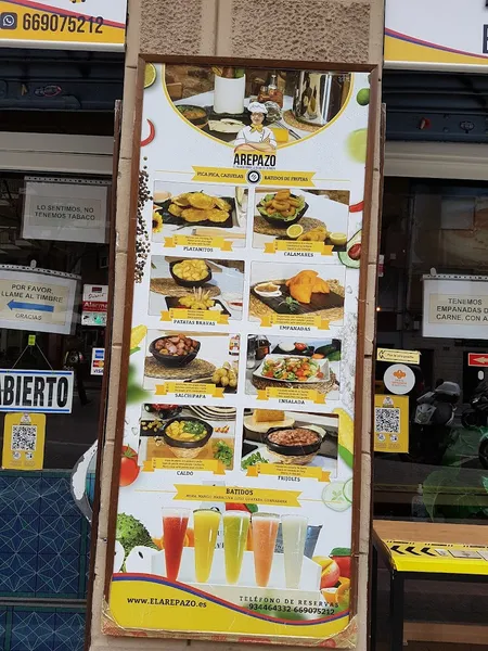 menu 2 of El Arepazo.