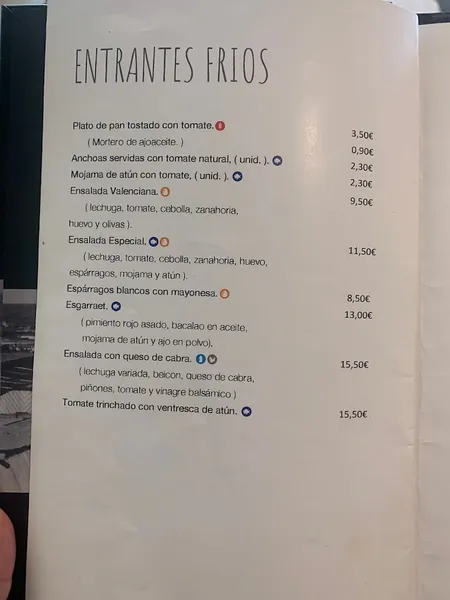 menu 0 of La Paz