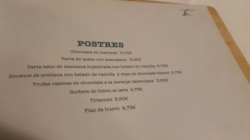 menu 1 of La Paz