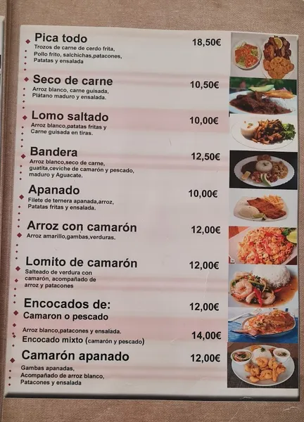 menu 0 of Perla del Pacífico