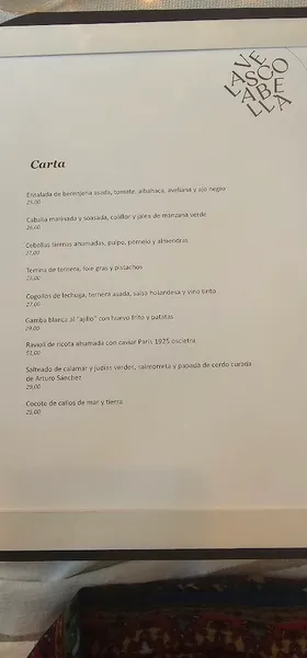 menu 1 of VelascoAbella Restaurante