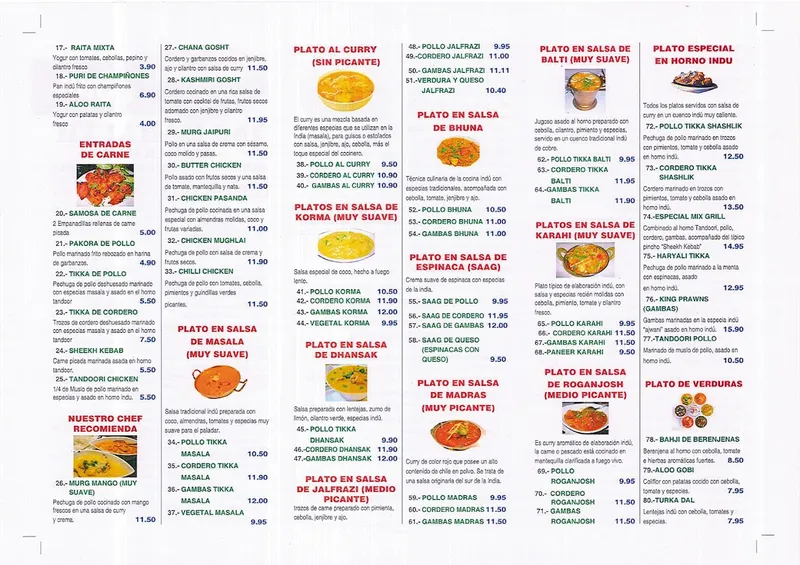 menu 1 of Taj Mahal V