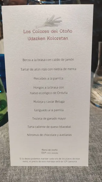 menu 2 of Restaurante Porrue