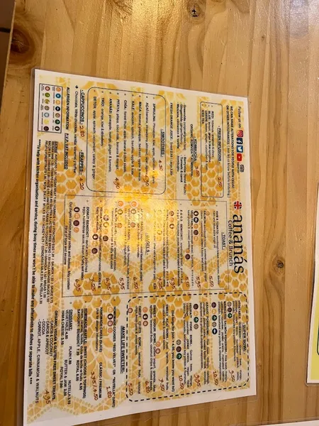 menu 1 of ANANÁS Coffee & Brunch