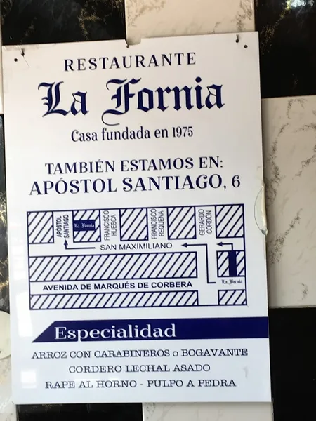 menu 2 of La Fornia