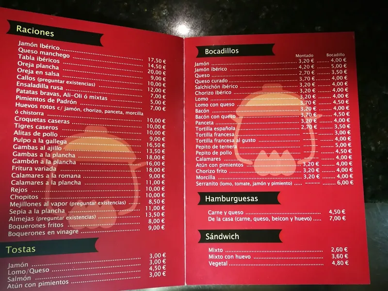 menu 0 of El Puchero de Quintana.