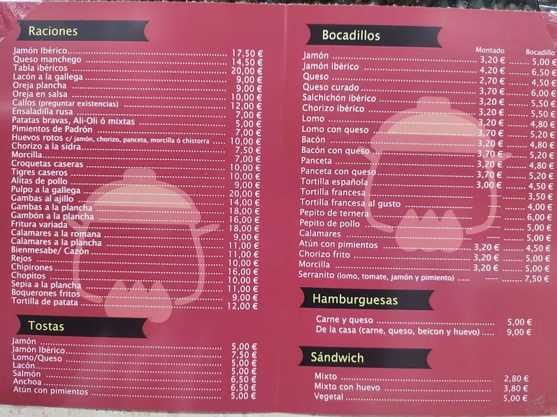 menu 1 of El Puchero de Quintana.