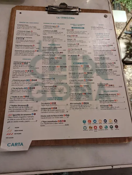 menu 0 of Taquería La Chingona