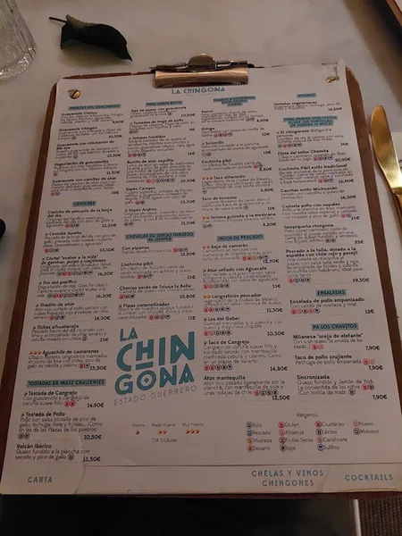 menu 1 of Taquería La Chingona
