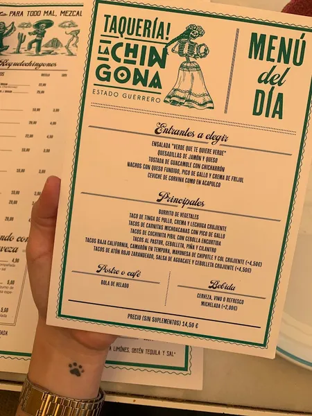 menu 2 of Taquería La Chingona