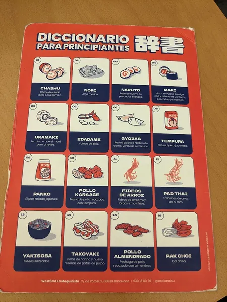 menu 2 of Raisu