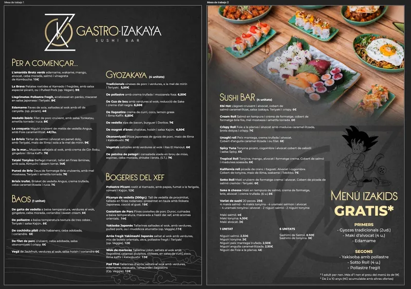 menu 1 of Izakaya Barcelona Gastro & Sushi (antiguo GENSÕ)