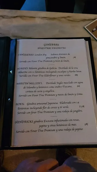 menu 0 of The Artist Bar Valencia
