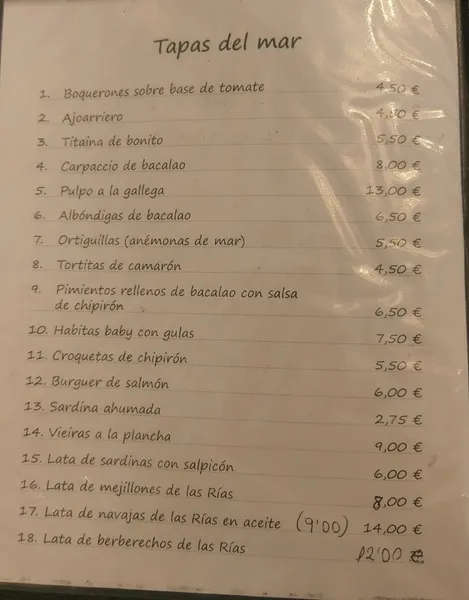 menu 2 of Casa Guillermo