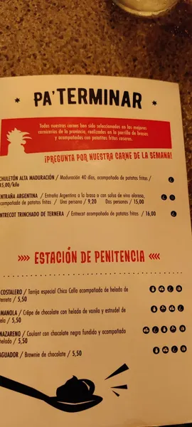 menu 1 of Chico Calla Playa