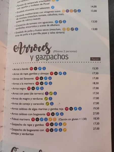 menu 1 of arroceria taperia El Bodegón
