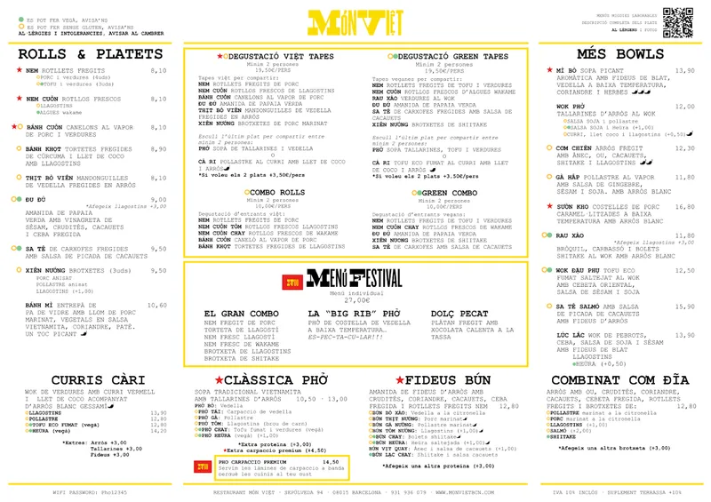 menu 1 of Món Việt - Restaurant Vietnamita Barcelona