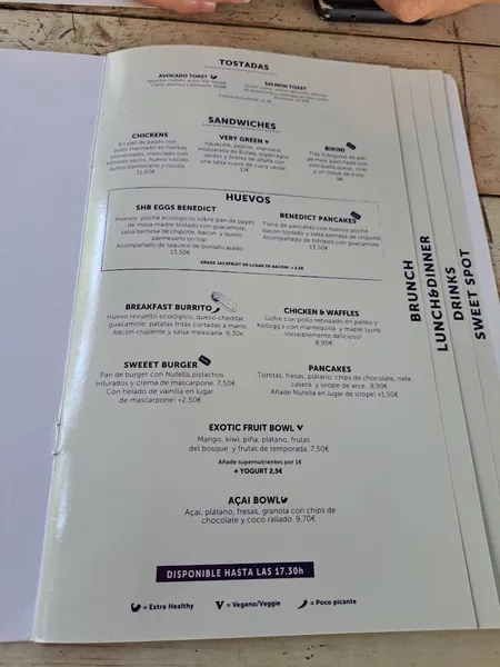 menu 0 of Surf House Barcelona