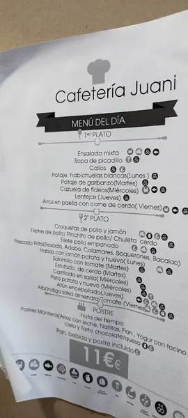 menu 2 of Cafetería Juani