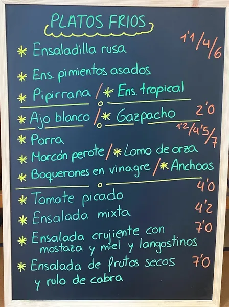 menu 0 of El Pinchi