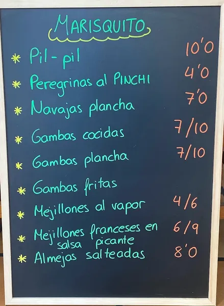 menu 1 of El Pinchi