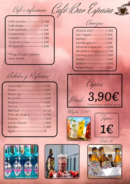 menu 0 of Cafetería España