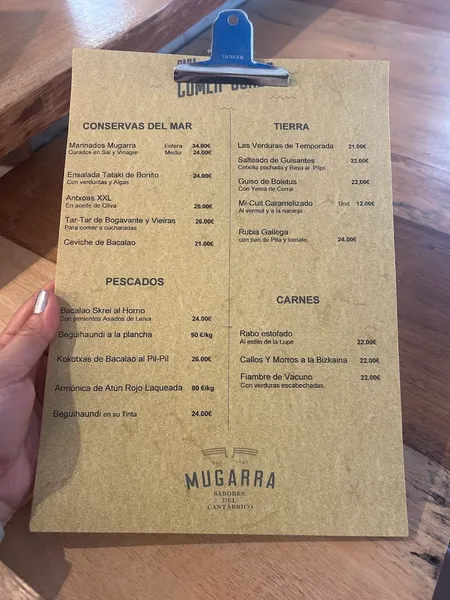 menu 1 of Mugarra