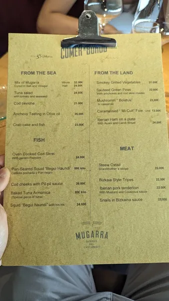 menu 2 of Mugarra