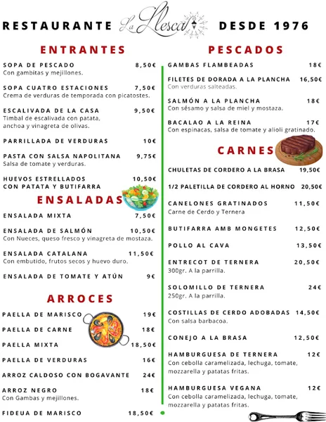 menu 0 of Restaurant la Llesca