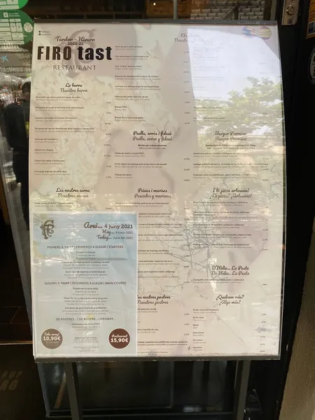 menu 0 of Firo Tast Restaurant