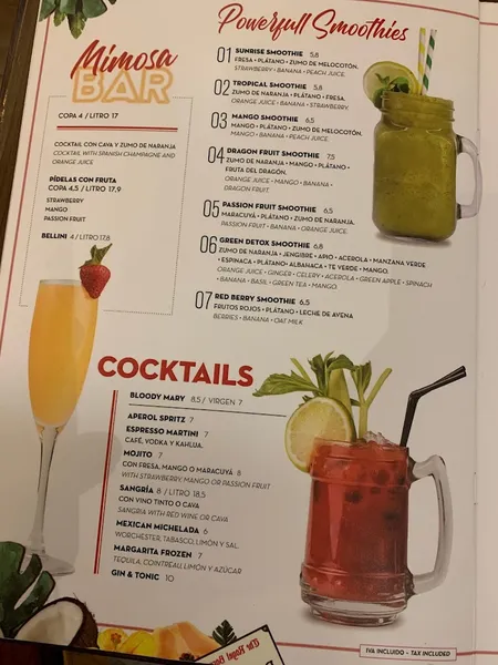 menu 1 of The Benedict Brunch Barcelona