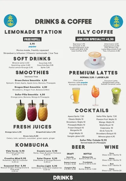 menu 1 of Señor Piña Terraza Gótico | Poke Bowl, Brunch & Açaí Bar