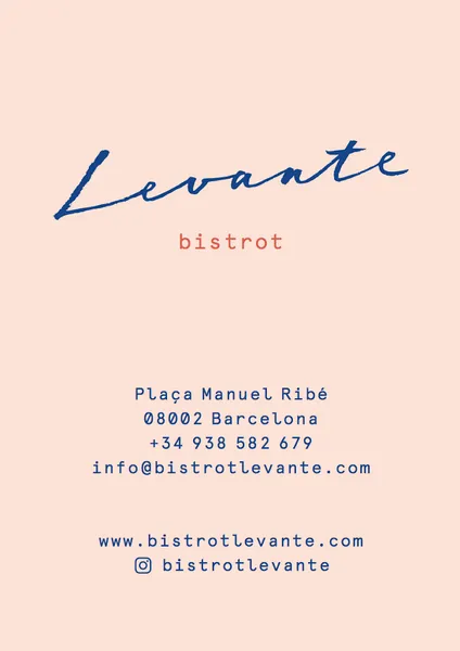 menu 2 of Bistrot Levante